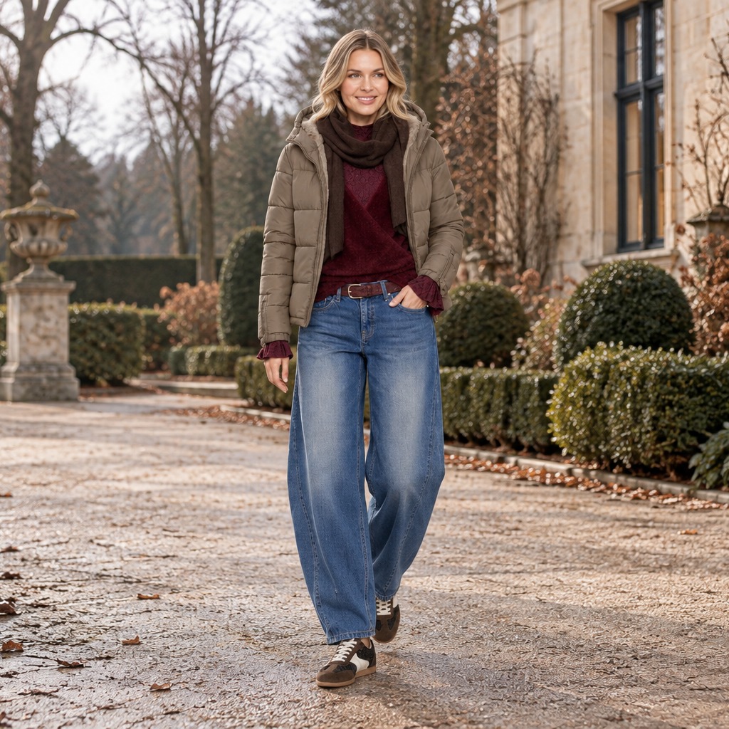 Korte puffer & jeans