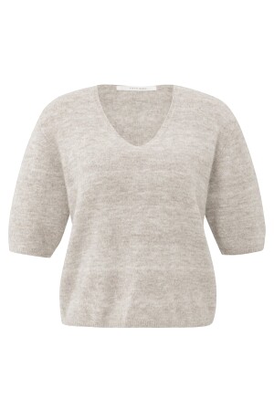 Yaya Yaya melange knit with v-neck 