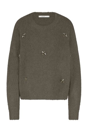 Summum Summum embellished sweater cozy melange knit  Summum Summum embellished sweater cozy melange knit