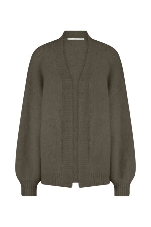Summum Summum puff sleeve cardigan cozy melange knit  Summum Summum puff sleeve cardigan cozy melange knit