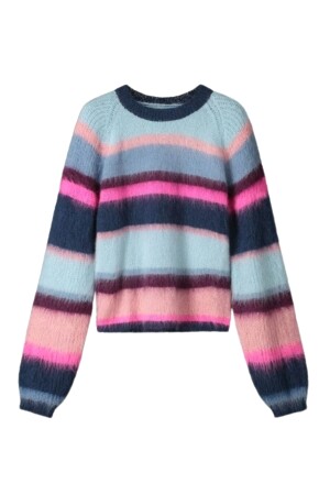POM Amsterdam POM Amsterdam pullover - brushed stripes blue POM Amsterdam POM Amsterdam pullover - brushed stripes blue