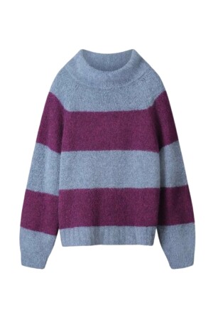 POM Amsterdam POM Amsterdam pullover - plum stripes  POM Amsterdam POM Amsterdam pullover - plum stripes