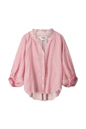 POM Amsterdam POM Amsterdam blouse - seersucker red white 
