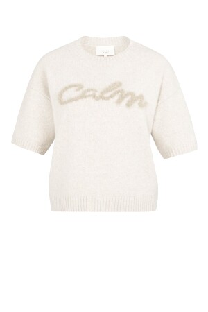 Yaya Yaya gebreide trui met fluffy tekst Yaya Yaya gebreide trui met fluffy tekst