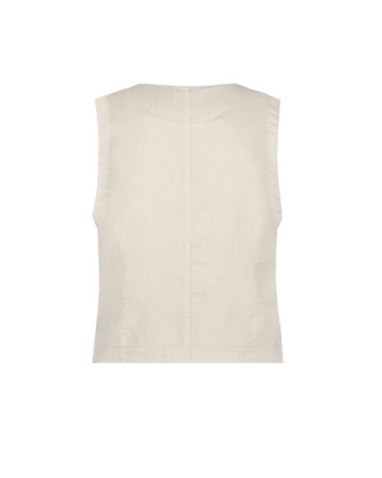Red Button Waistcoat cotton linen