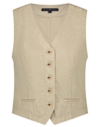 Red Button Waistcoat cotton linen