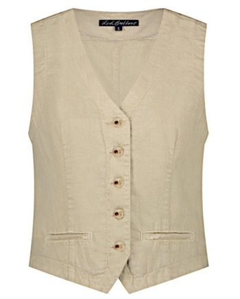 Red Button Waistcoat cotton linen