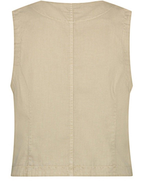 Red Button Waistcoat cotton linen