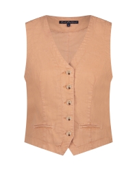 Red Button Waistcoat cotton linen