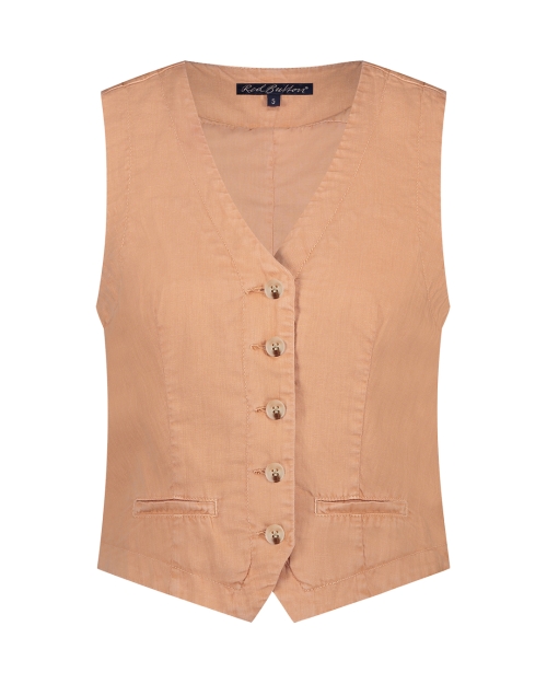 Red Button Waistcoat cotton linen