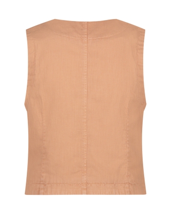 Red Button Waistcoat cotton linen