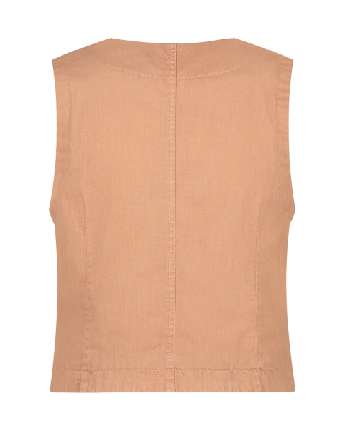 Red Button Waistcoat cotton linen