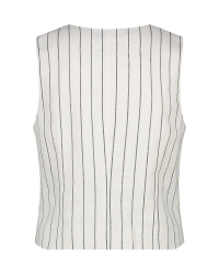 Red Button Waistcoat cotton linen stripe