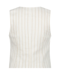 Red Button Waistcoat cotton linen stripe