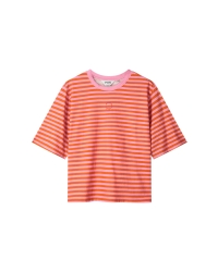 POM Amsterdam TSHIRT - Stripe Orange Pink 998 multi colour