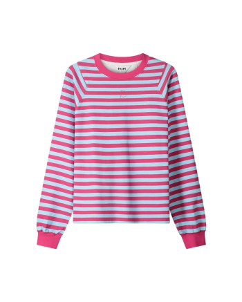POM Amsterdam LONGSLEEVE - Striped Bright Rose Blue 998 multi colour