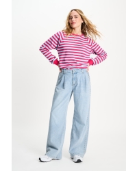 POM Amsterdam LONGSLEEVE - Striped Bright Rose Blue 998 multi colour