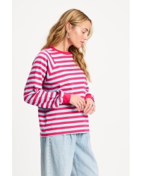 POM Amsterdam LONGSLEEVE - Striped Bright Rose Blue 998 multi colour