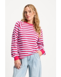POM Amsterdam LONGSLEEVE - Striped Bright Rose Blue 998 multi colour