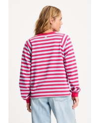 POM Amsterdam LONGSLEEVE - Striped Bright Rose Blue 998 multi colour