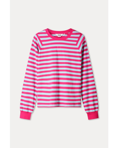 POM Amsterdam LONGSLEEVE - Striped Bright Rose Blue 998 multi colour