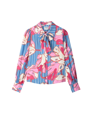 POM Amsterdam BLOUSE - Urban Flora Stripe 998 multi colour
