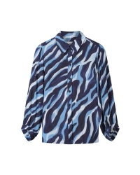 POM Amsterdam BLOUSE - Animal Blue 650 blue