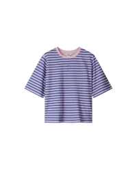 POM Amsterdam TSHIRT - Stripe Blue Pink 998 multi colour