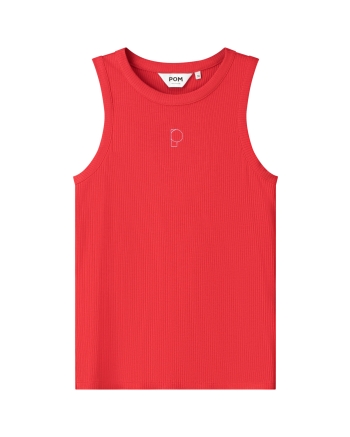 POM Amsterdam TANKTOP - Rib Bloom Red 400 red