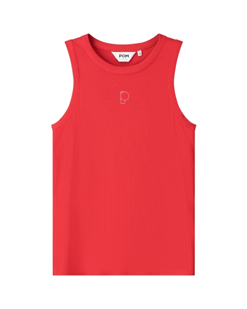 POM Amsterdam TANKTOP - Rib Bloom Red 400 red