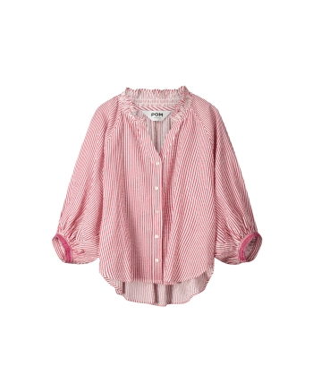 POM Amsterdam BLOUSE - Seersucker Red White 400 red
