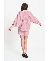 POM Amsterdam BLOUSE - Seersucker Red White 400 red