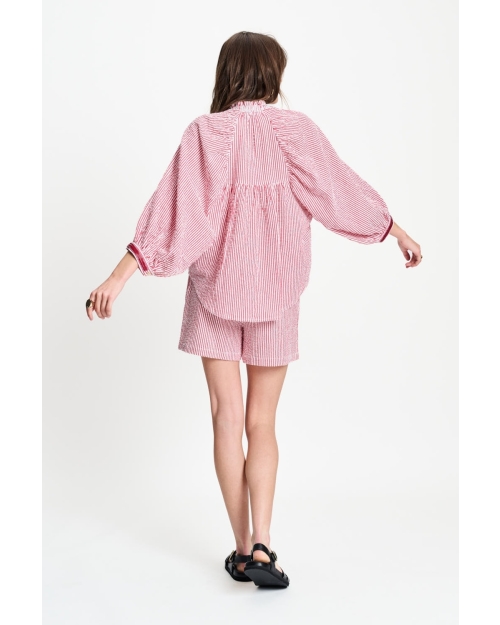 POM Amsterdam BLOUSE - Seersucker Red White 400 red