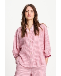 POM Amsterdam BLOUSE - Seersucker Red White 400 red