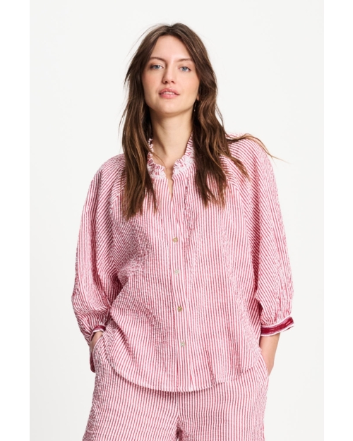 POM Amsterdam BLOUSE - Seersucker Red White 400 red