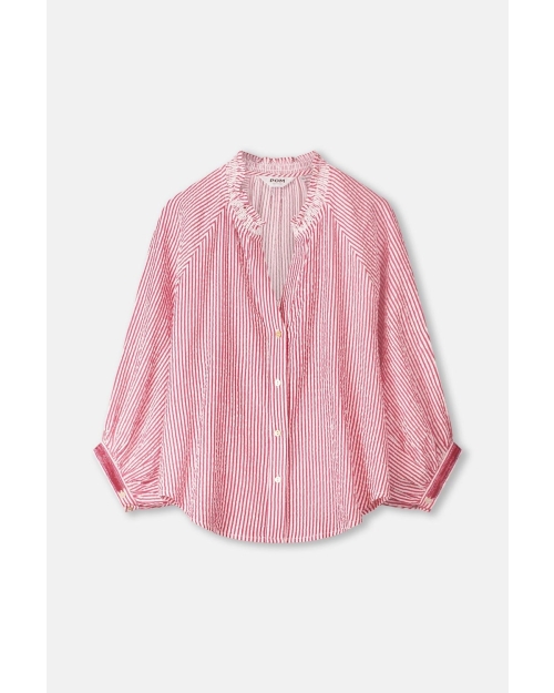 POM Amsterdam BLOUSE - Seersucker Red White 400 red