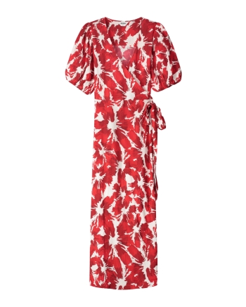 POM Amsterdam DRESS - Crinkle Bubble Bloom Red 400 red