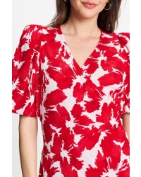 POM Amsterdam DRESS - Crinkle Bubble Bloom Red 400 red