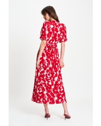POM Amsterdam DRESS - Crinkle Bubble Bloom Red 400 red