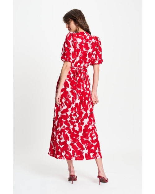 POM Amsterdam DRESS - Crinkle Bubble Bloom Red 400 red