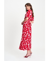 POM Amsterdam DRESS - Crinkle Bubble Bloom Red 400 red