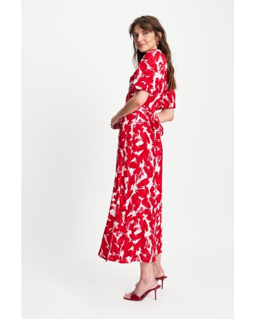 POM Amsterdam DRESS - Crinkle Bubble Bloom Red 400 red