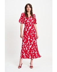 POM Amsterdam DRESS - Crinkle Bubble Bloom Red 400 red