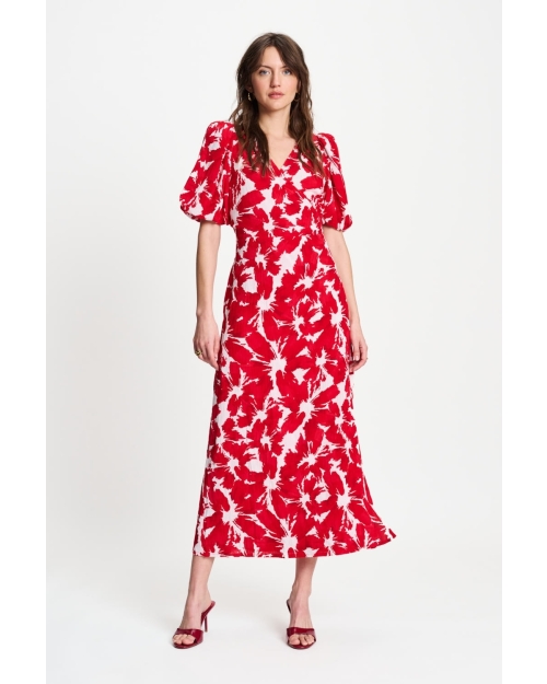 POM Amsterdam DRESS - Crinkle Bubble Bloom Red 400 red