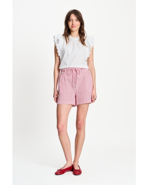 POM Amsterdam SHORTS - Seersucker Red White 400 red