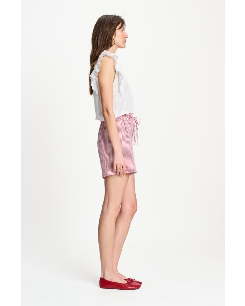 POM Amsterdam SHORTS - Seersucker Red White 400 red