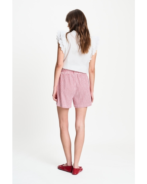 POM Amsterdam SHORTS - Seersucker Red White 400 red