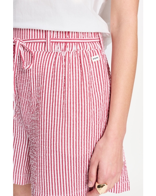 POM Amsterdam SHORTS - Seersucker Red White 400 red