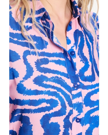 POM Amsterdam BLOUSE - Waves Pink 998 multi colour