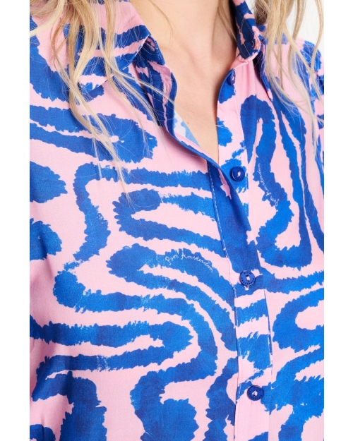 POM Amsterdam BLOUSE - Waves Pink 998 multi colour
